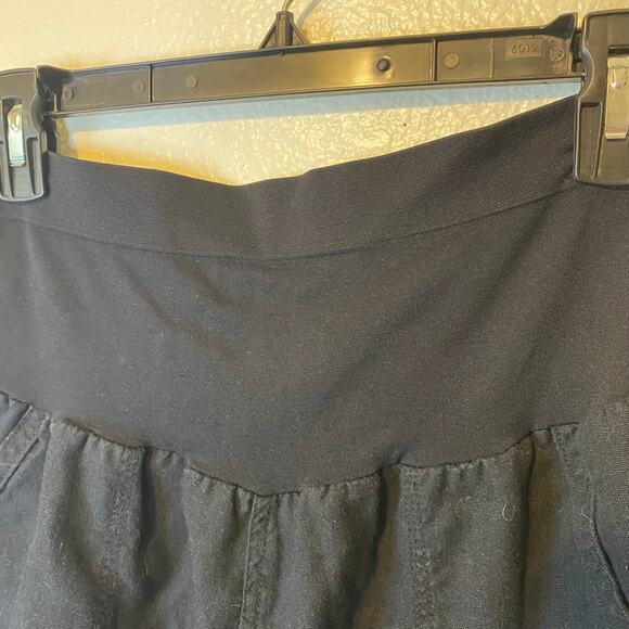 Cisono Maternity Black Linen Blend Shorts Size Medium - Picture 3 of 6